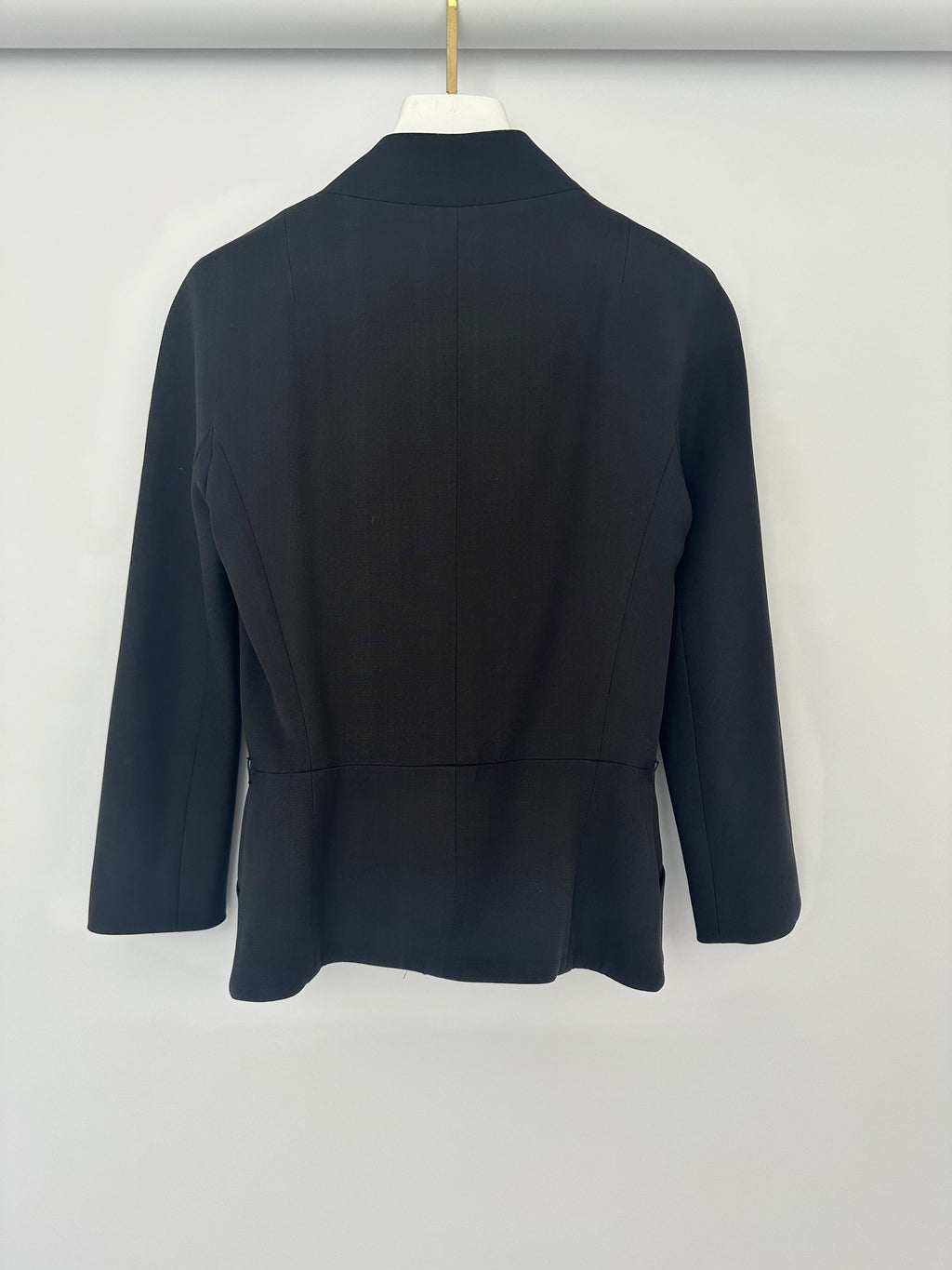 Christian Dior Black Button Down Jacket with Ruched Pocket Detail Size FR 36 (UK 8)