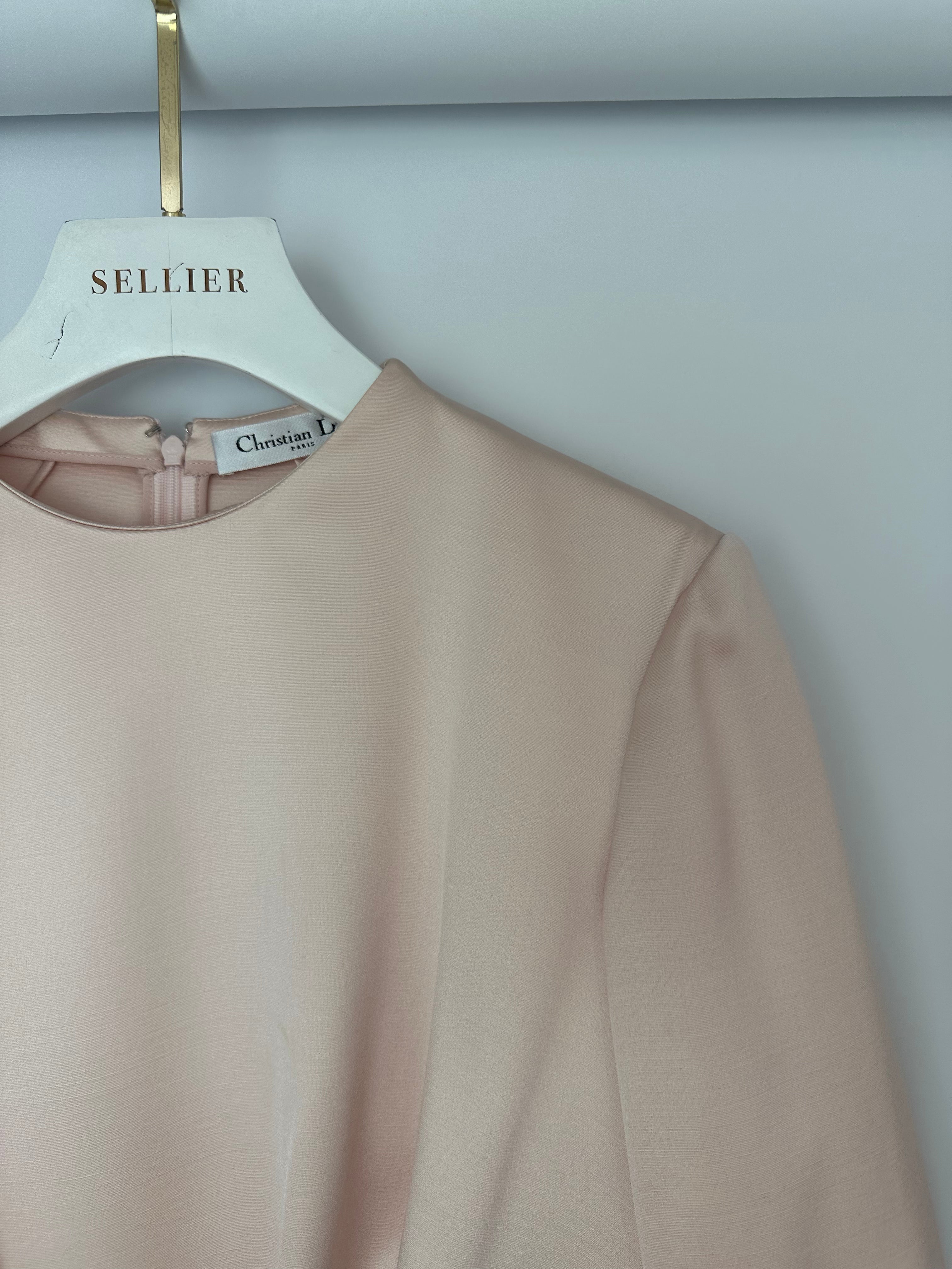 Christian Dior Pink Long Sleeve Top with Bow Detail and Matching Skirt Size FR 40 (UK 12)