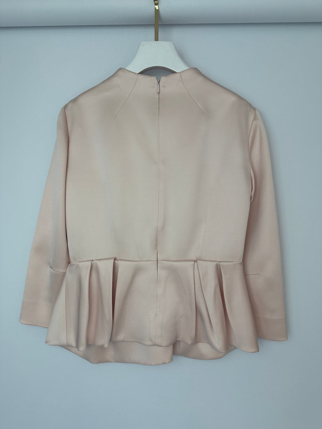 Christian Dior Pink Long Sleeve Top with Bow Detail and Matching Skirt Size FR 40 (UK 12)