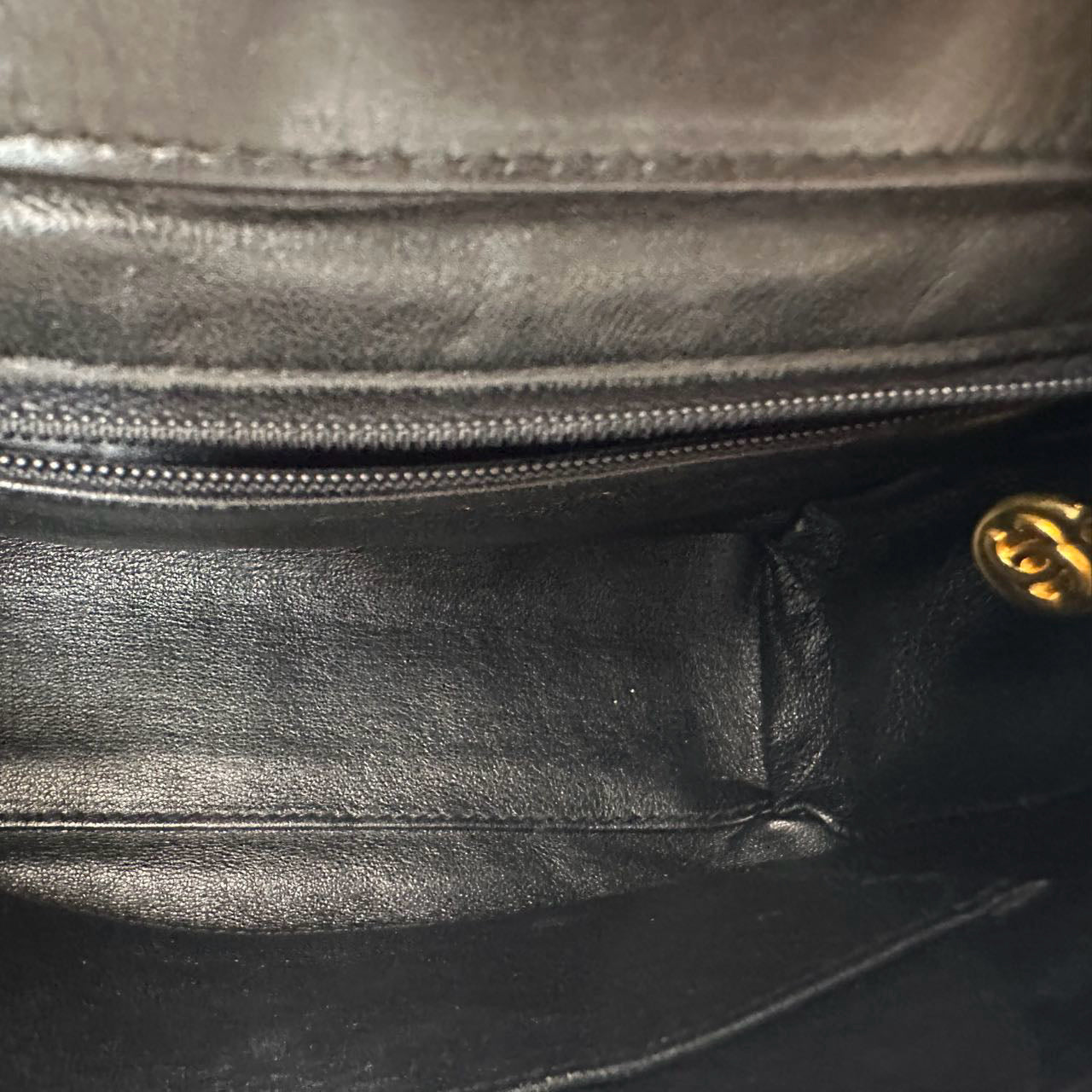Chanel Vintage Black Lambskin Shoulder Bag