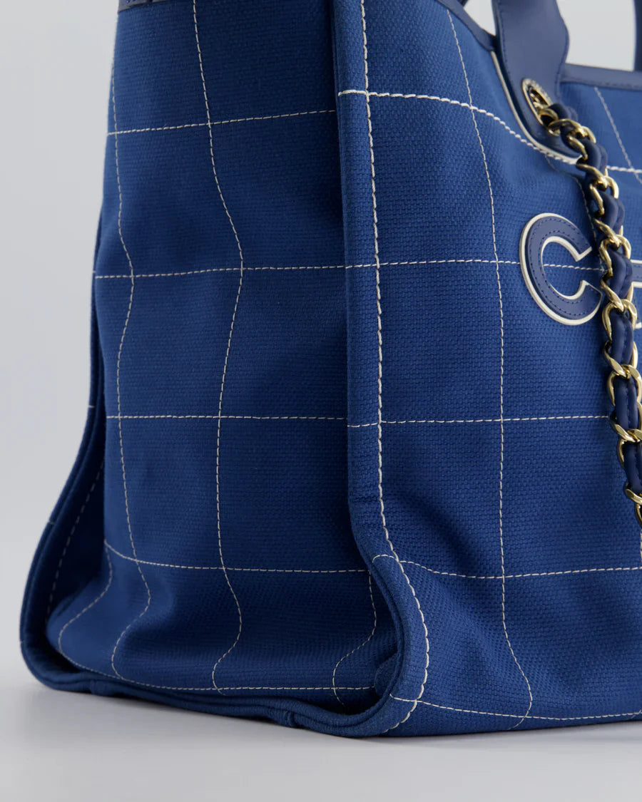 Chanel Deauville Tote Bag in Blue Canvas from the 2023 Cruise Collection