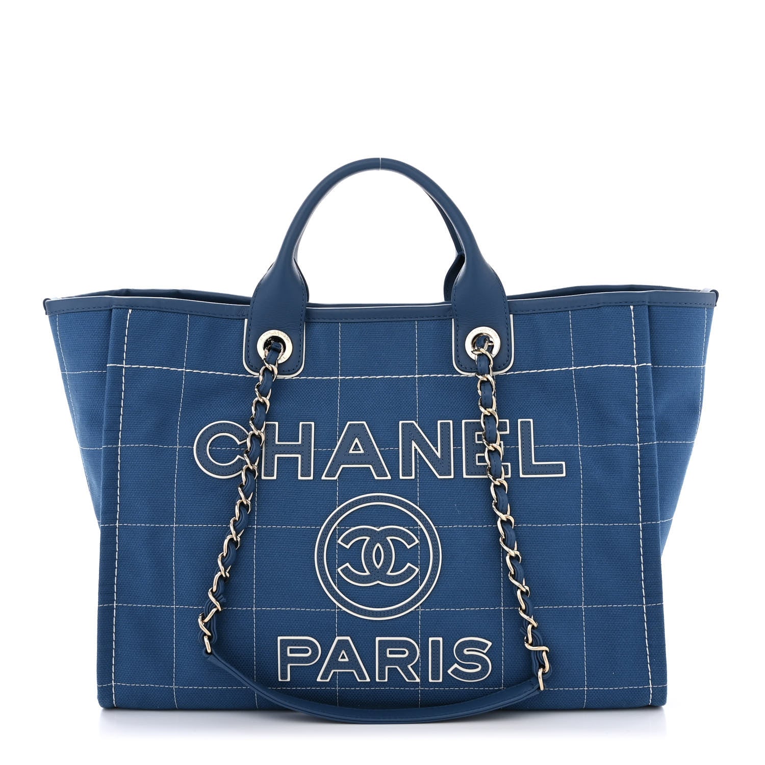 Chanel Deauville Tote Bag in Blue Canvas from the 2023 Cruise Collection