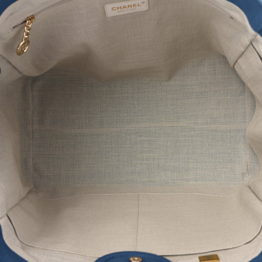 Chanel Deauville Tote Bag in Blue Canvas from the 2023 Cruise Collection