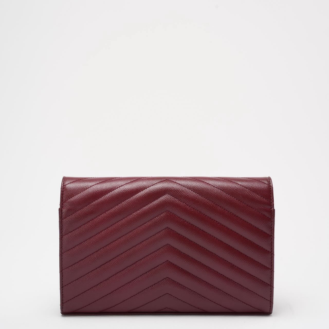 Saint Laurent Medium Wallet on Chain Burgundy Monogram