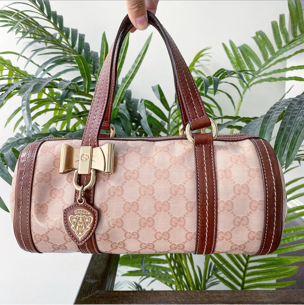 Gucci Crystal Coated Monogram Small Duchessa Boston Bag