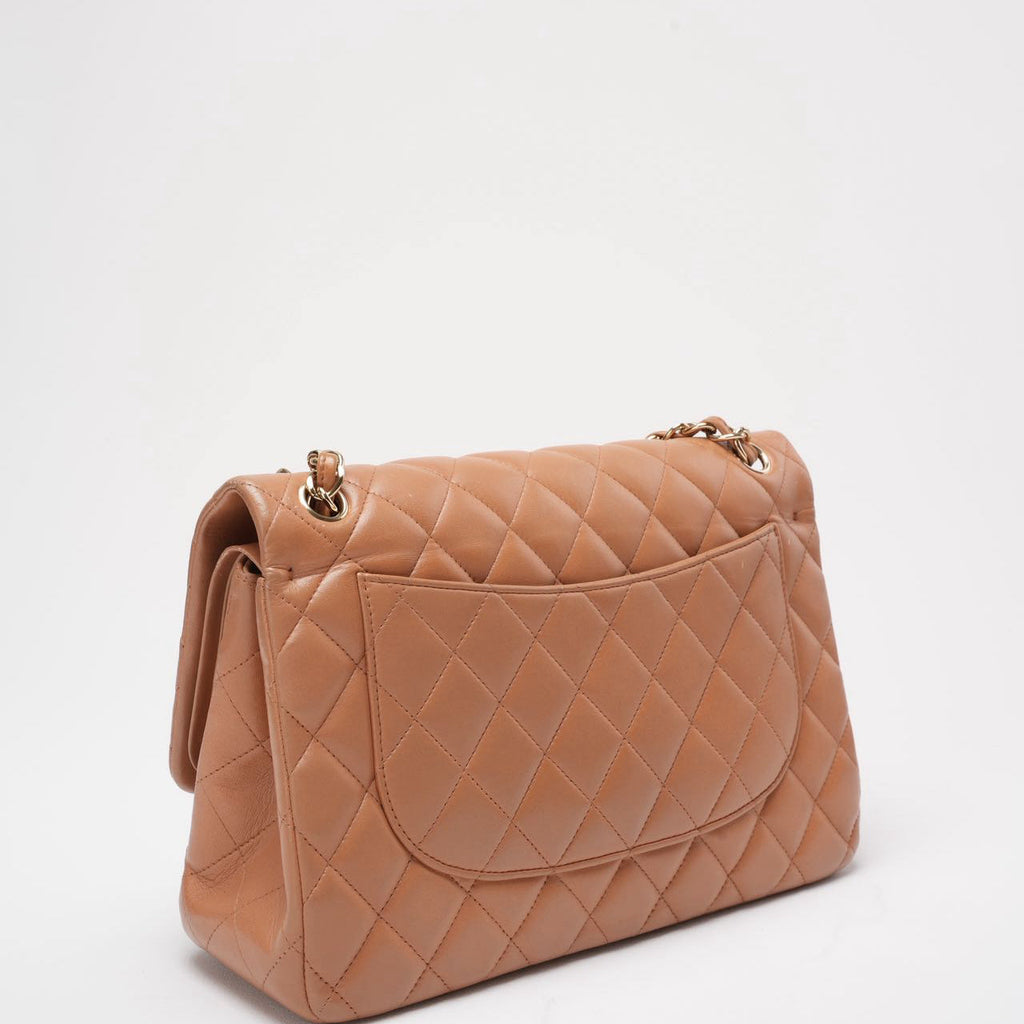 Chanel Classic Flap Bag Jumbo Camel Lambskin