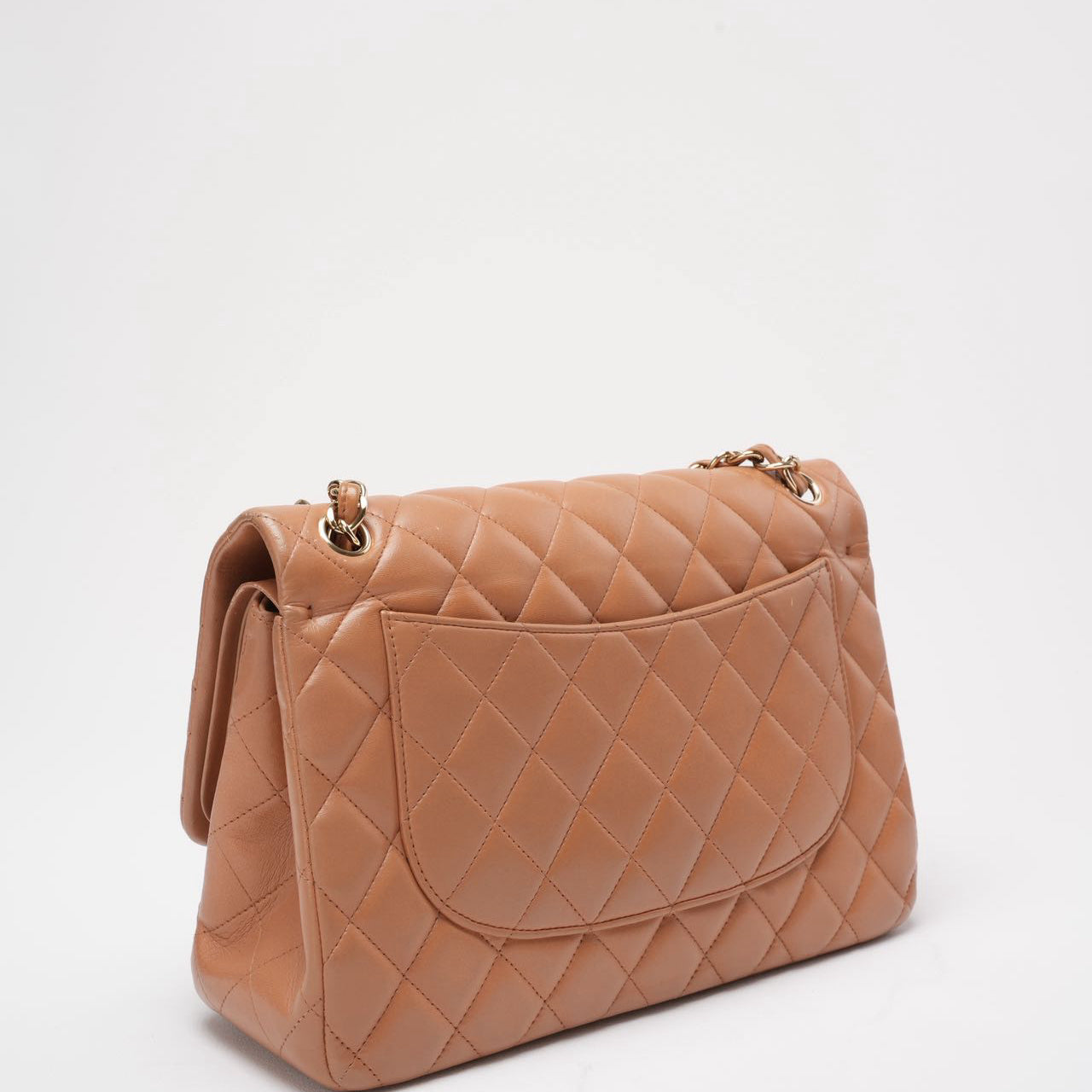 Chanel Classic Flap Bag Jumbo Camel Lambskin