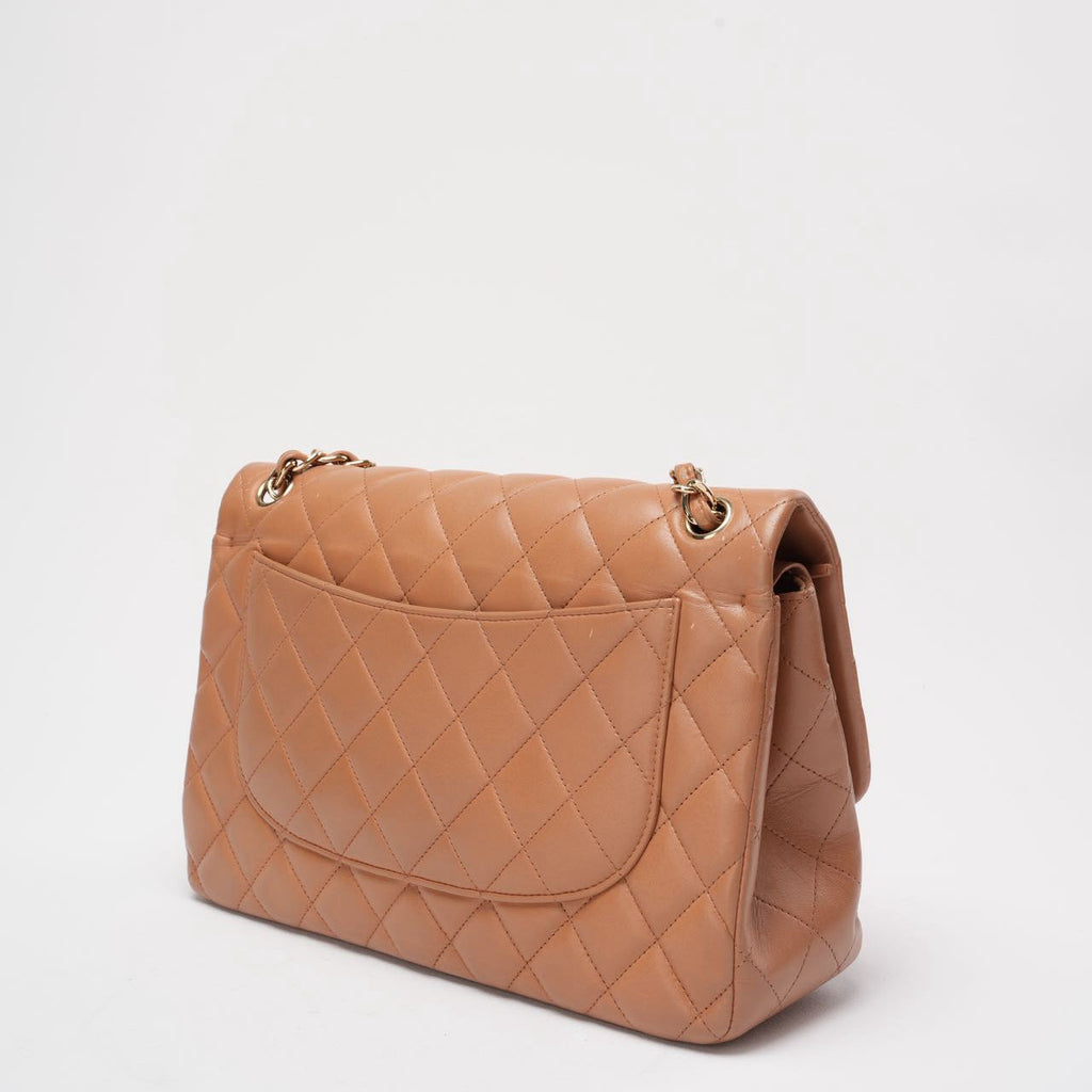Chanel Classic Flap Bag Jumbo Camel Lambskin