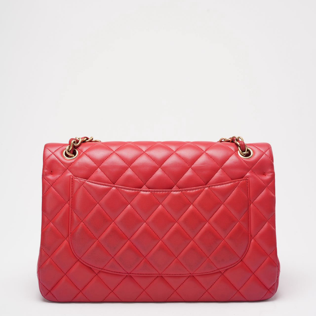 Chanel Timeless Classic Double Flap Jumbo Bag Red Lambskin