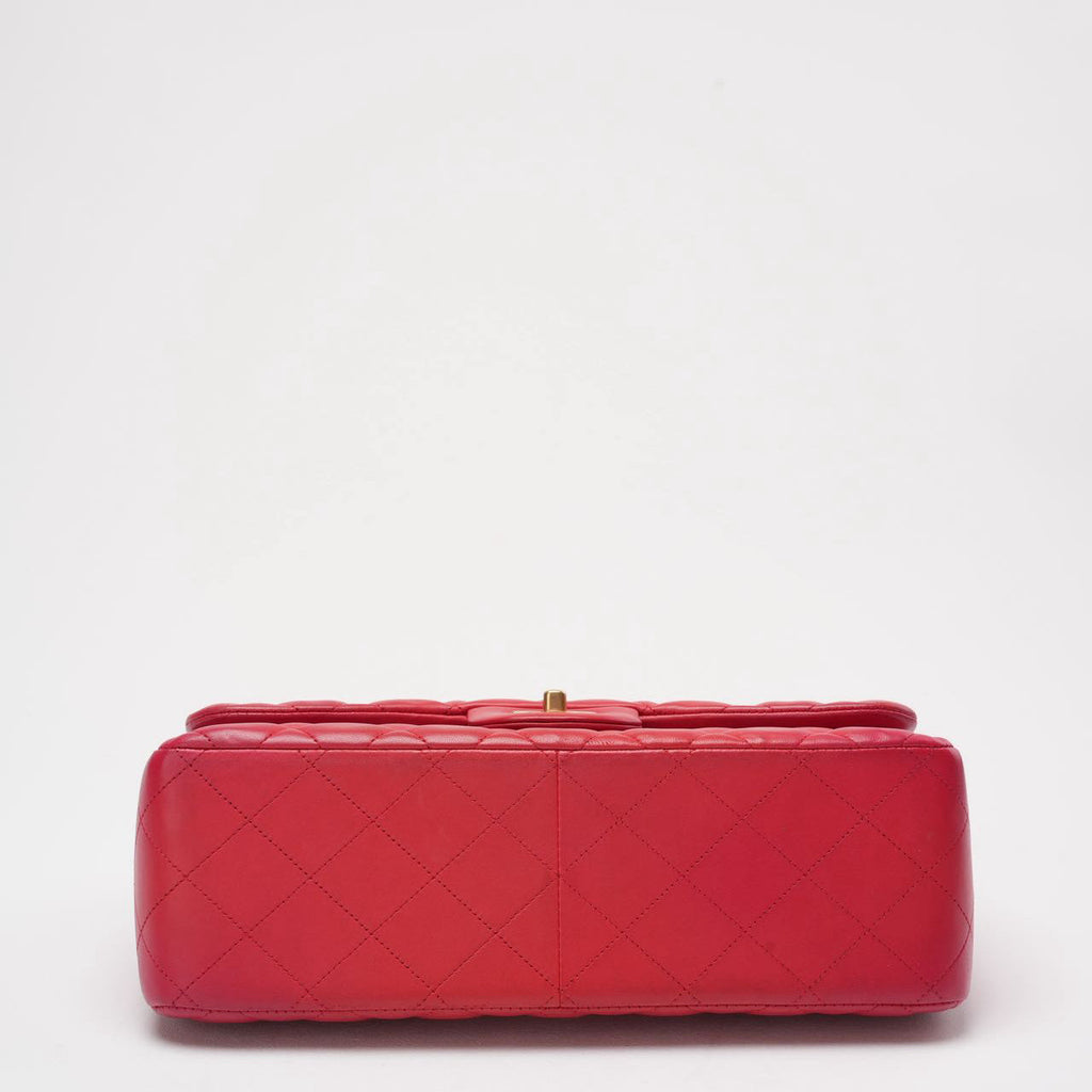 Chanel Timeless Classic Double Flap Jumbo Bag Red Lambskin