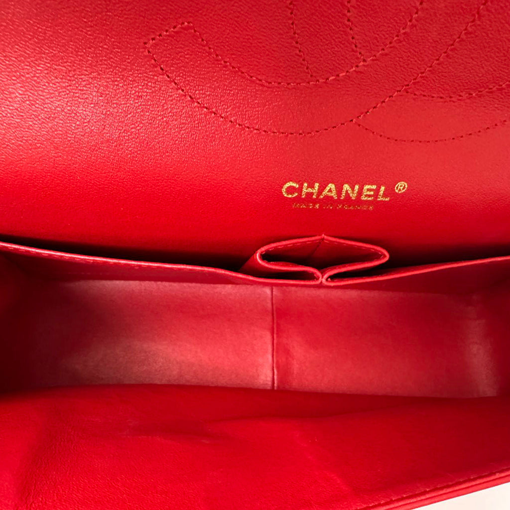 Chanel Timeless Classic Double Flap Jumbo Bag Red Lambskin