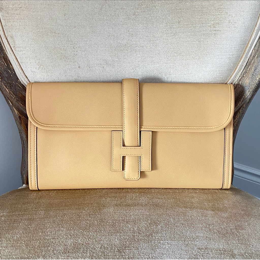 Hermes Jige Elan 29 Swift Leather Beige H Clutch Bag