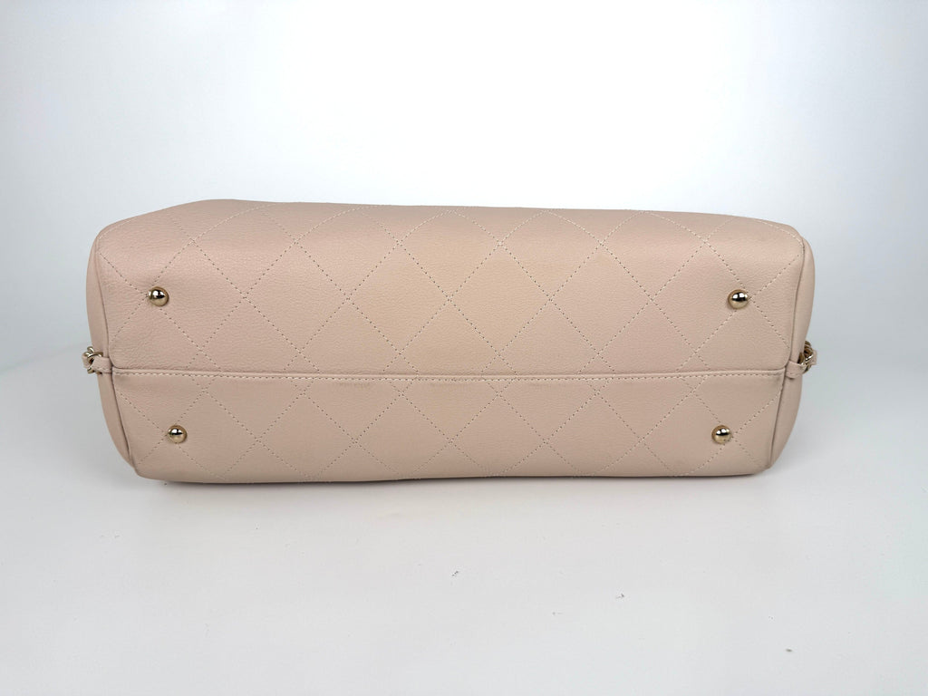 CHANEL Bullskin Stitched Cream Shopping Tote Bag
