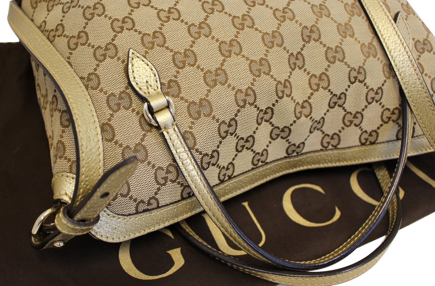 GUCCI Bree Original GG Canvas Top Handle Shoulder Bag