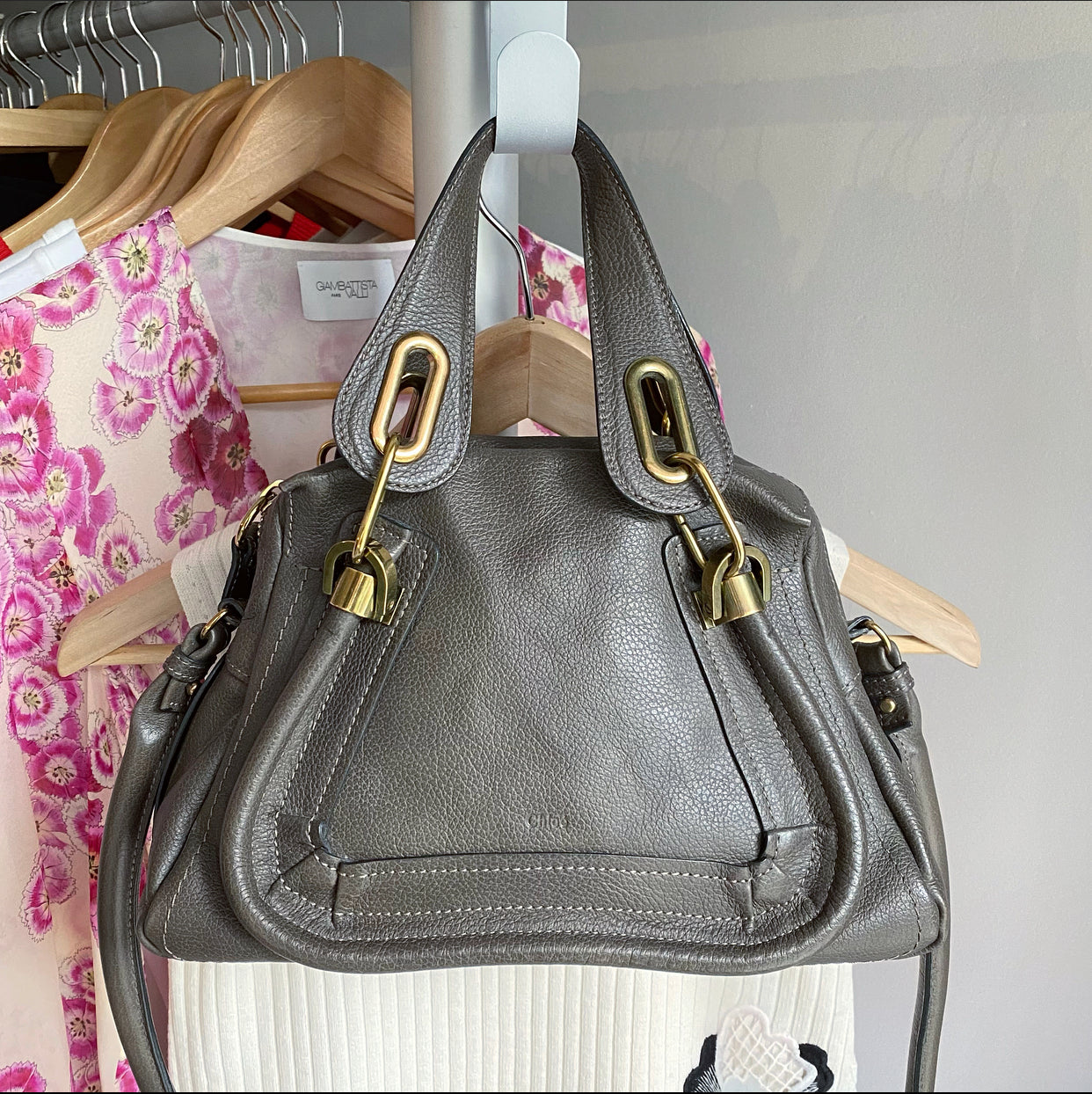 Chloe Paraty Small Taupe Rock Two-Way Bag