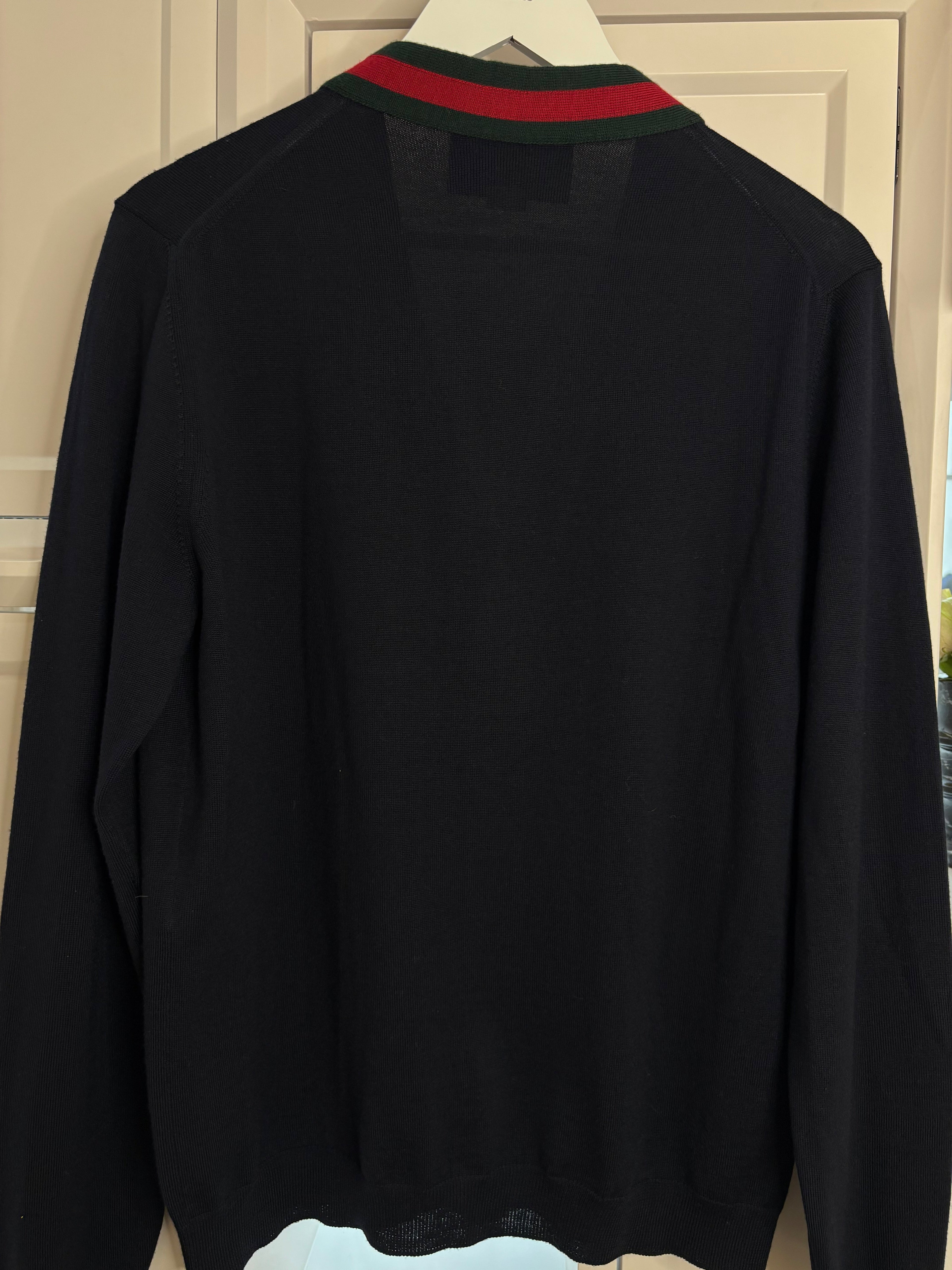 Gucci Blue Wolle Pullover Men Size M