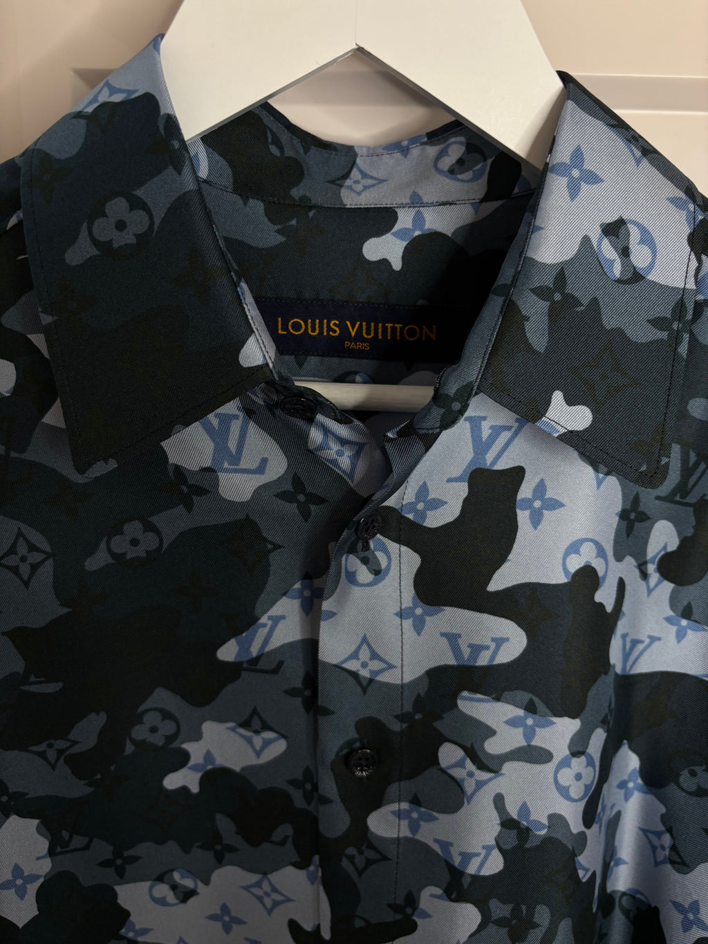 Louis Vuitton Multicolor Camo Regular Silk Shirt Size M