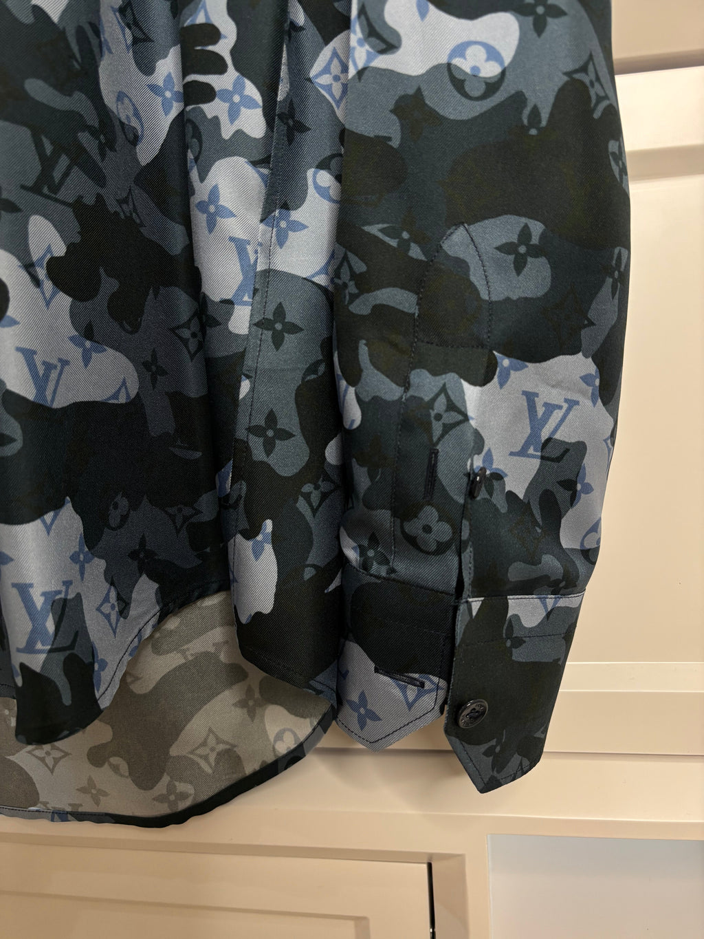 Louis Vuitton Multicolor Camo Regular Silk Shirt Size M