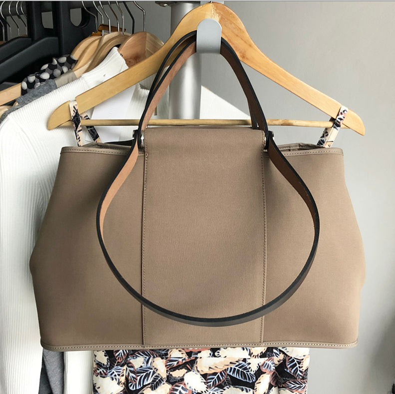 Hermes Cabag PM Canvas 2 Way Bag - Etoupe / Ebene