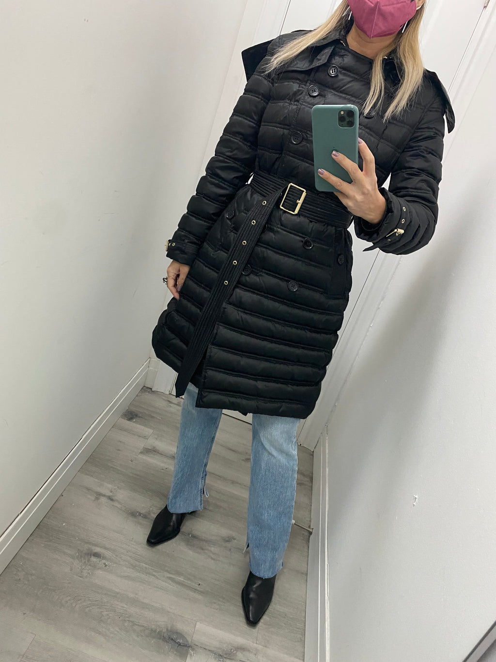 Burberry Black Down Chesterford Puffer Coat with Hood - M (USA 6/8)