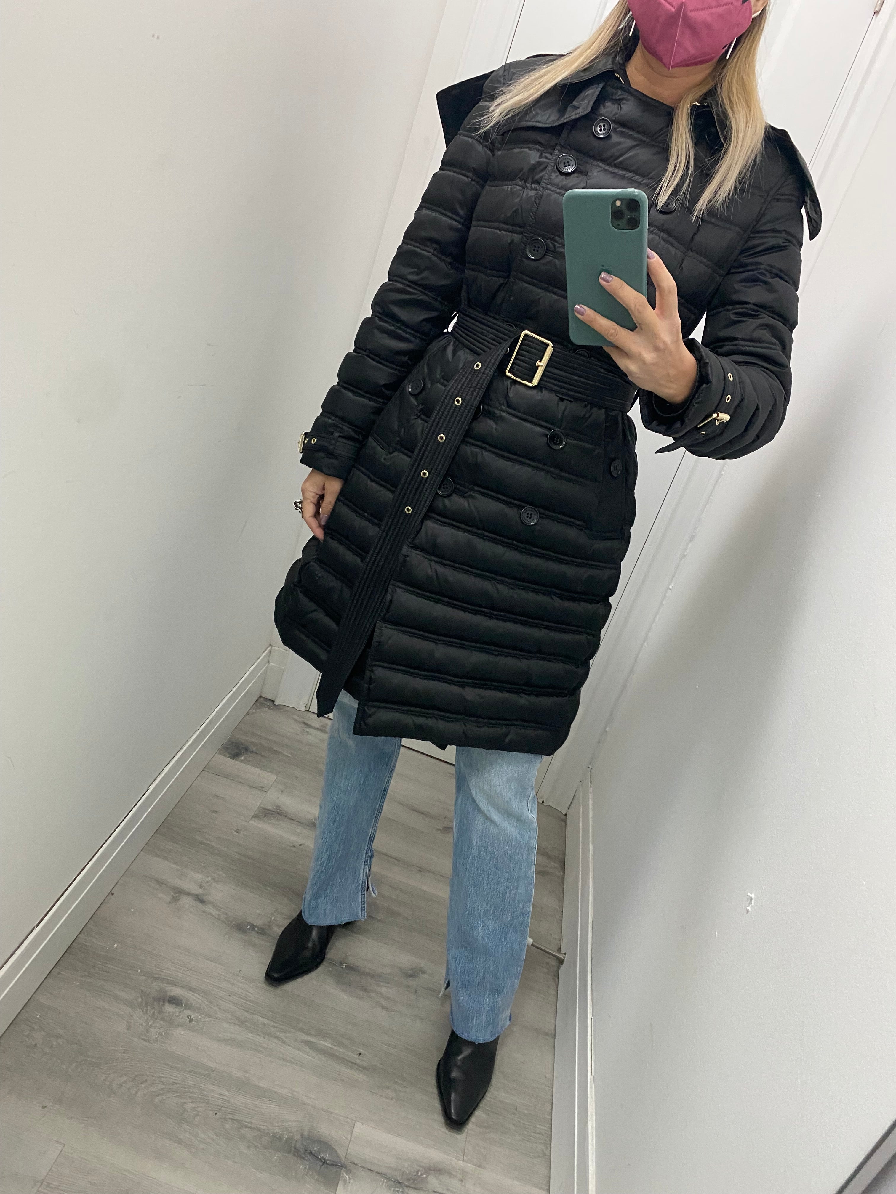 Burberry Black Down Chesterford Puffer Coat with Hood - M (USA 6/8)
