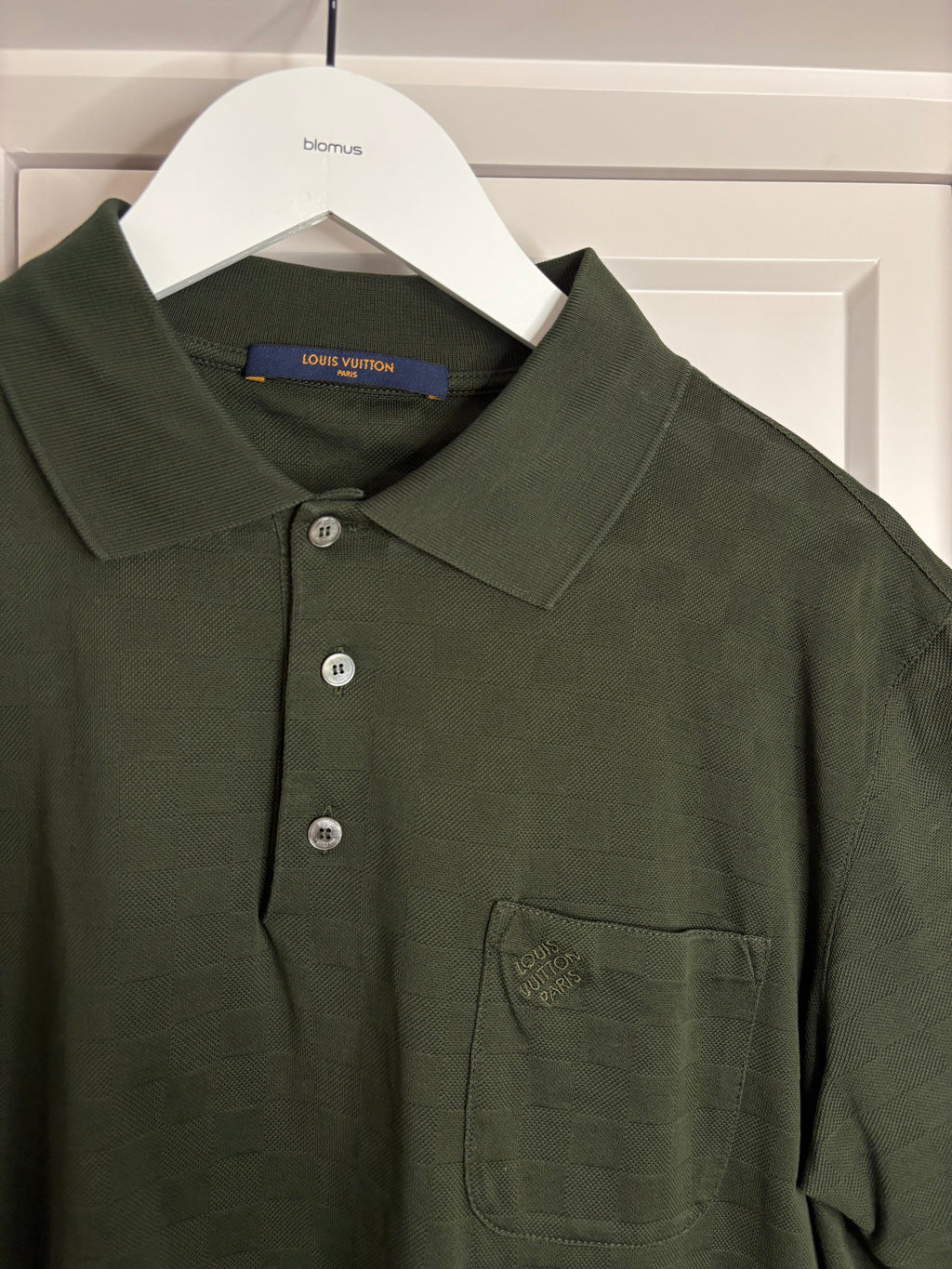 Louis Vuitton Khaki Classic Damier Pique Polo Men's Tshirt L