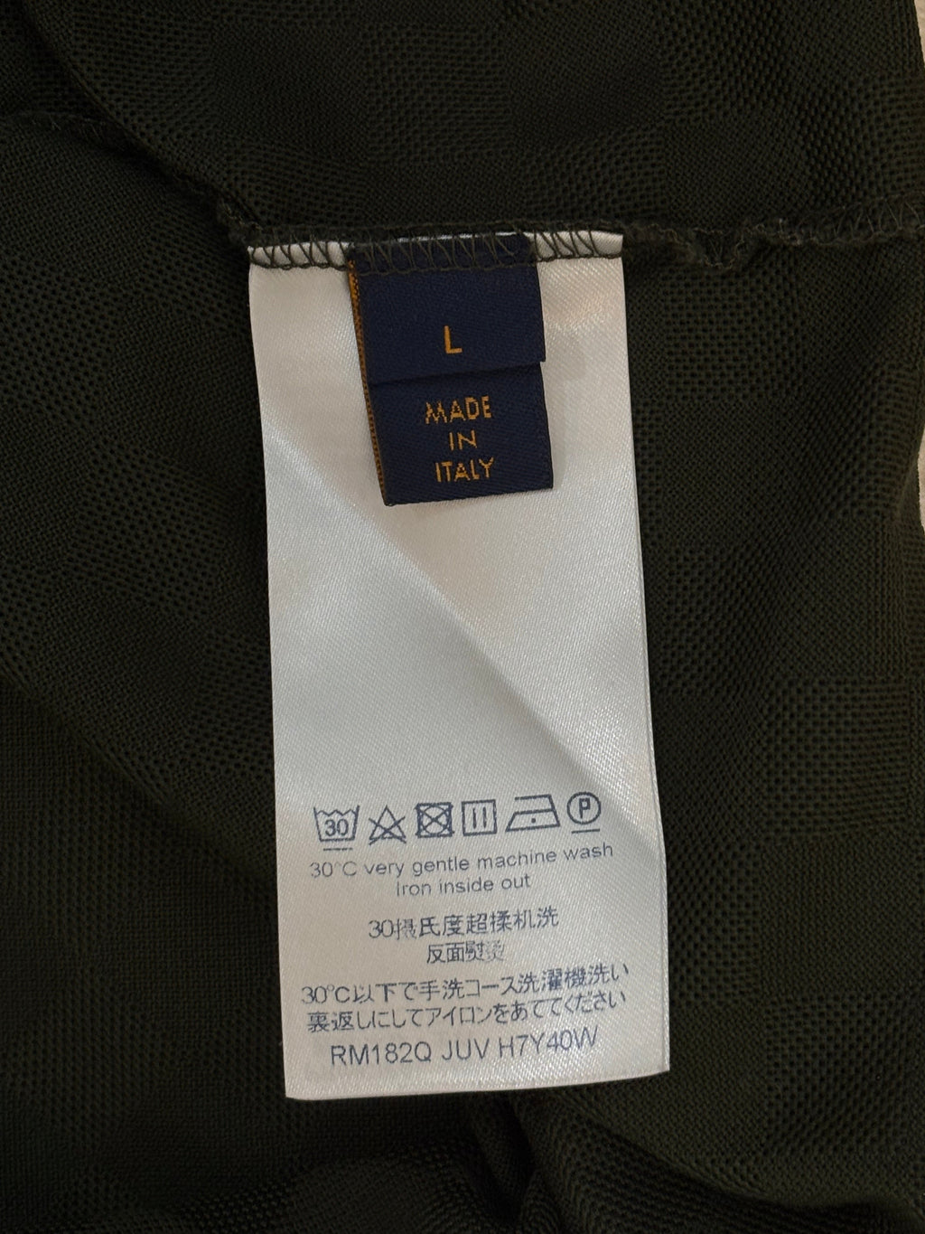 Louis Vuitton Khaki Classic Damier Pique Polo Men's Tshirt L