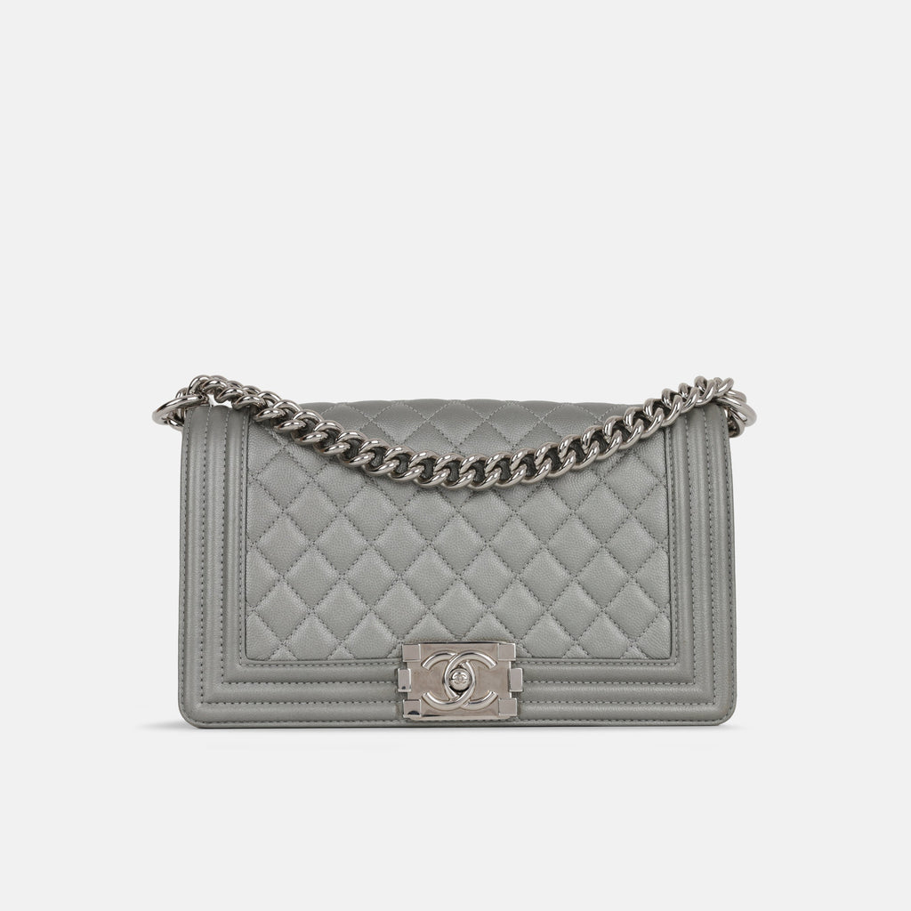 Chanel Boy Bag - Silver
