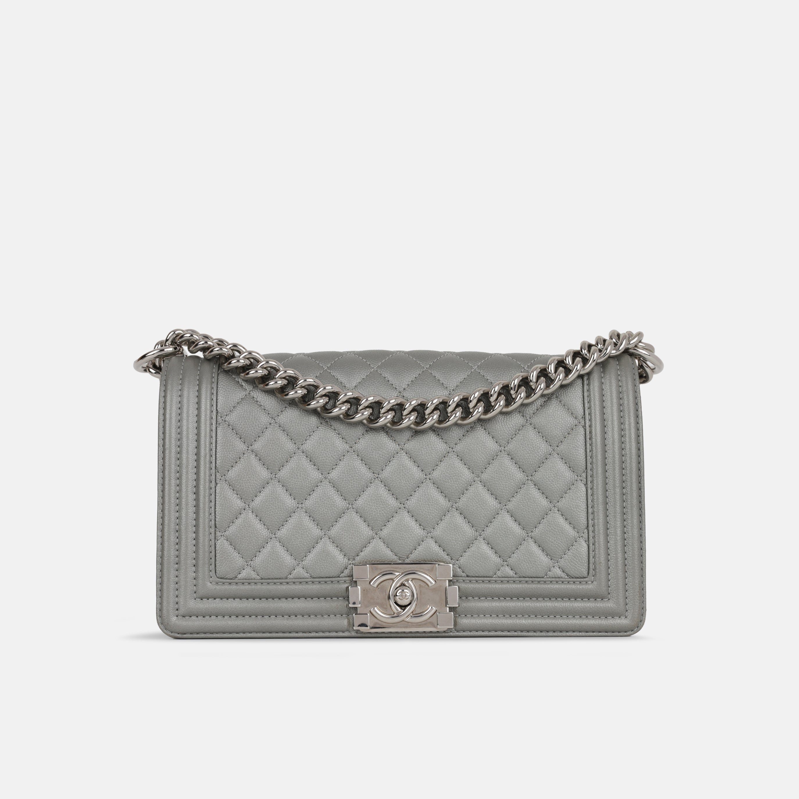 Chanel Boy Bag - Silver