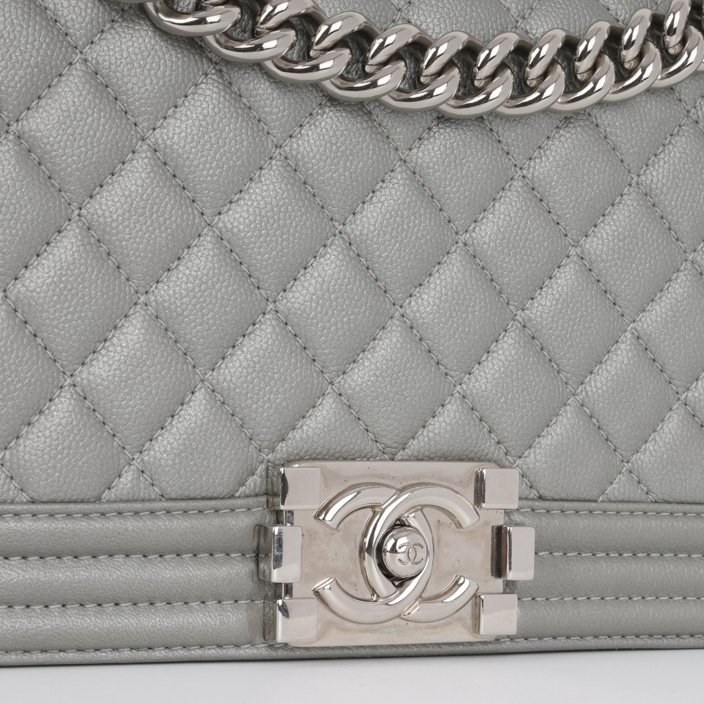 Chanel Boy Bag - Silver