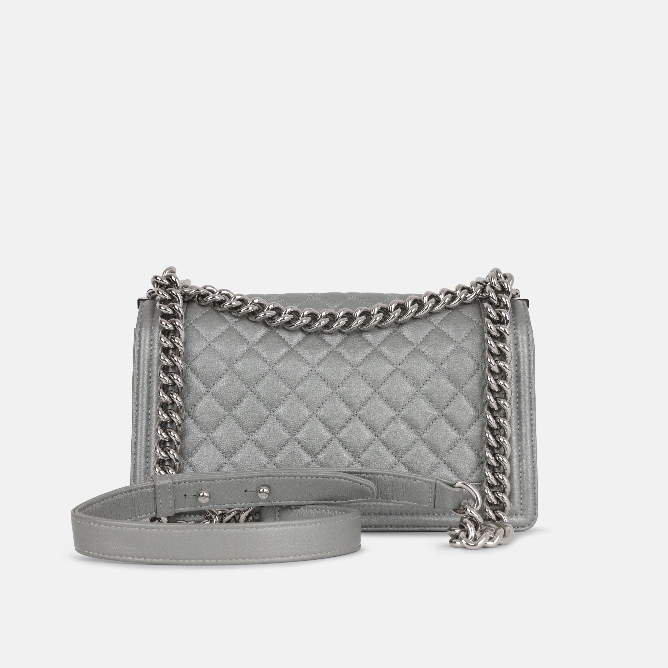 Chanel Boy Bag - Silver