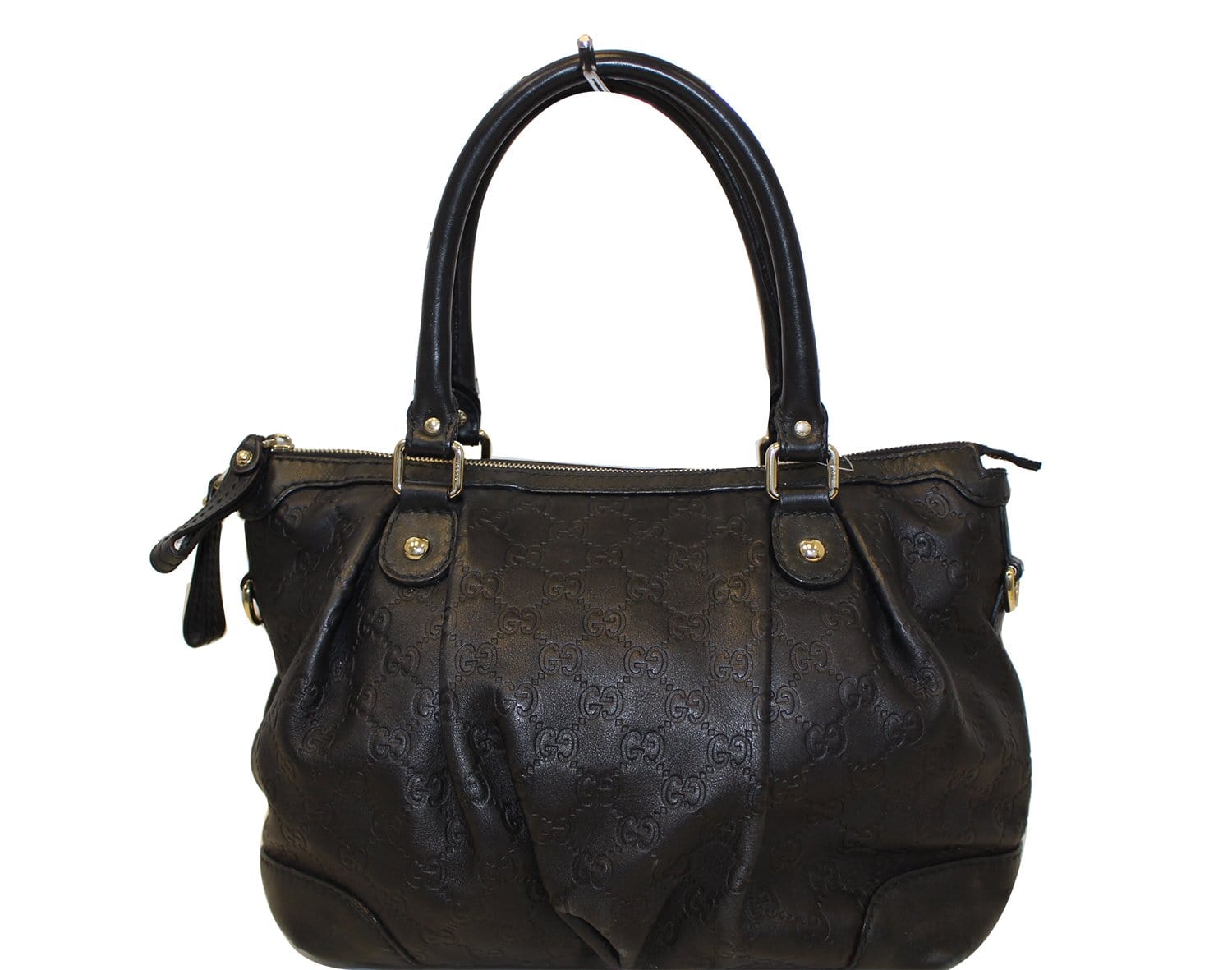 GUCCI Sukey Guccissima Top Handle Black Satchel Bag