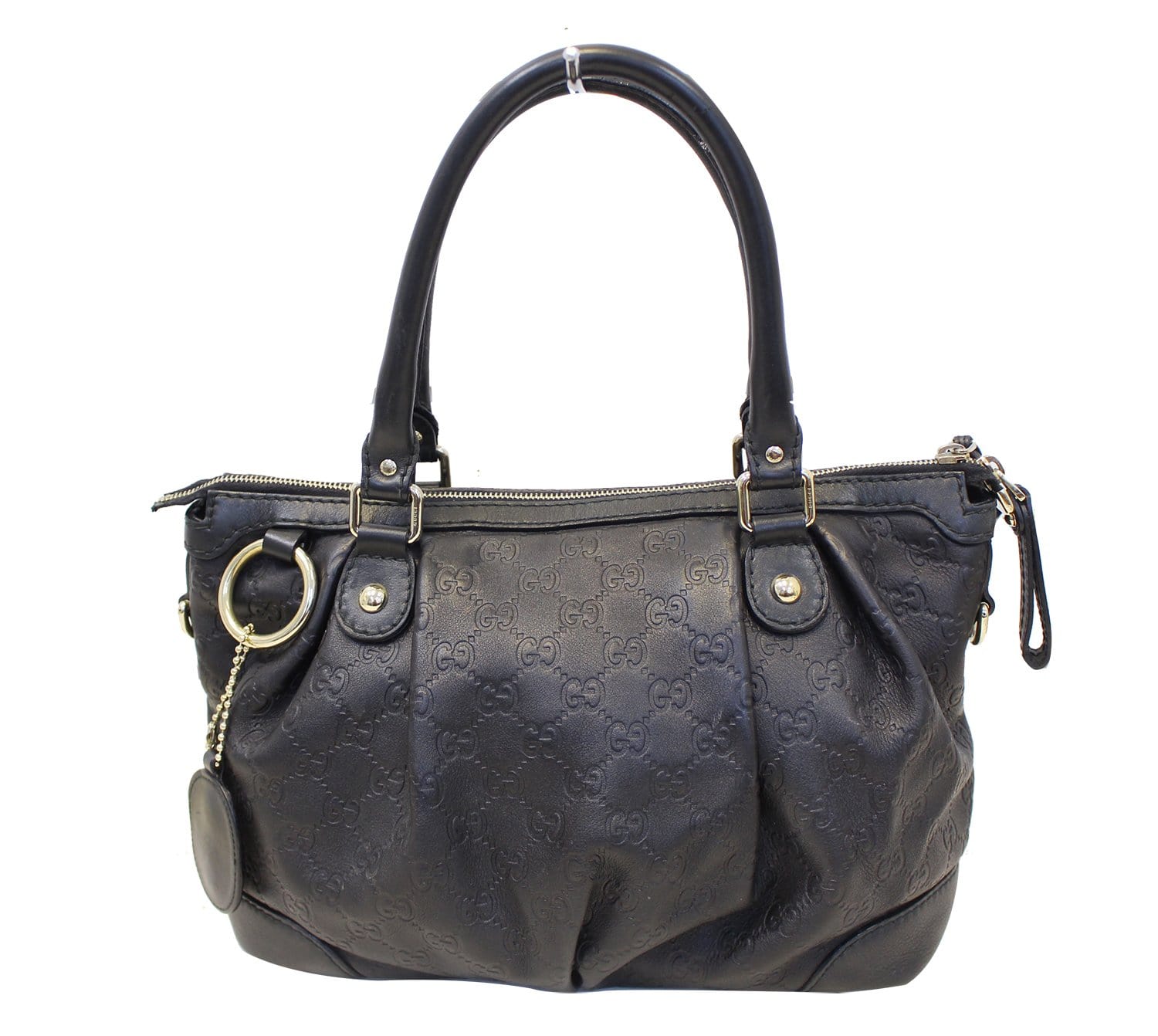GUCCI Sukey Guccissima Top Handle Black Satchel Bag