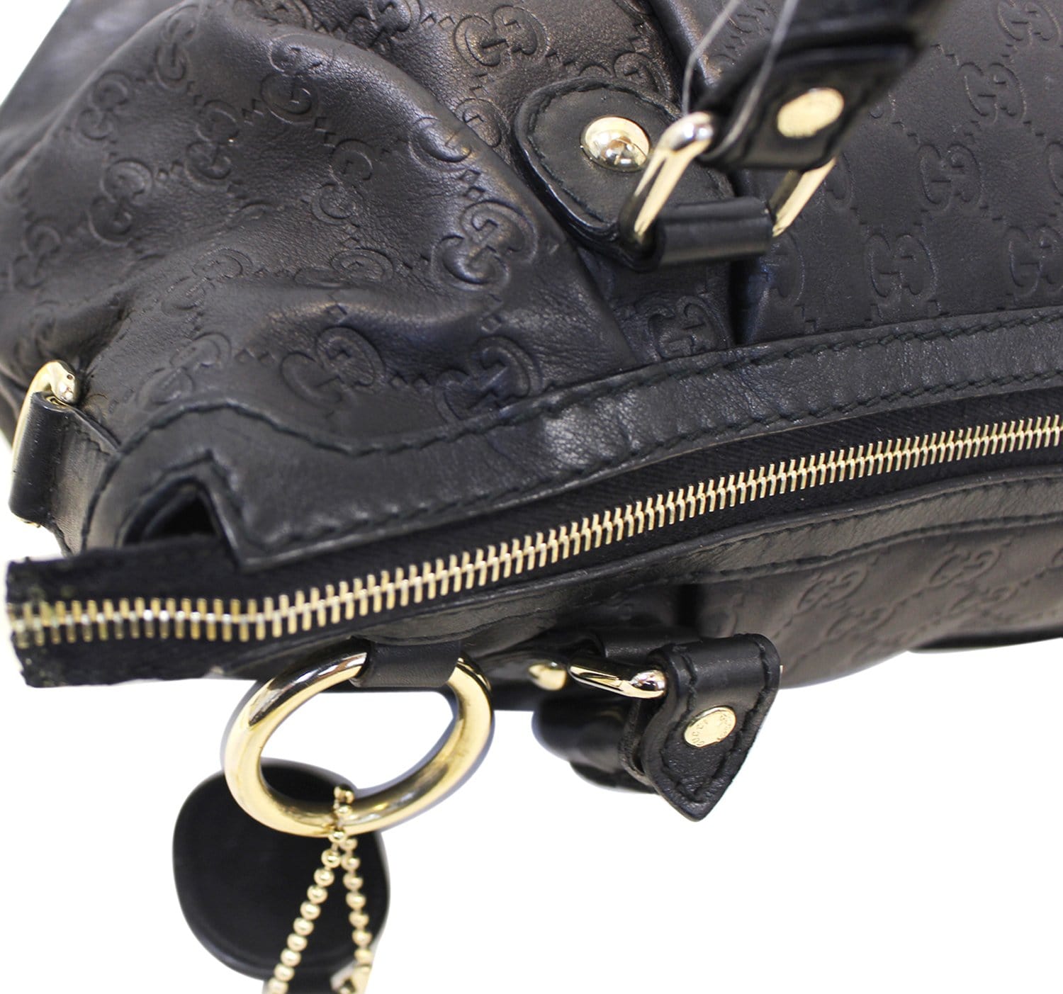 GUCCI Sukey Guccissima Top Handle Black Satchel Bag