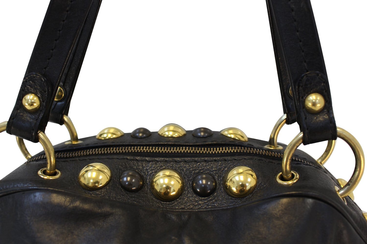 GUCCI Guccissima Black Medium Babouska Dome Shoulder Handbag