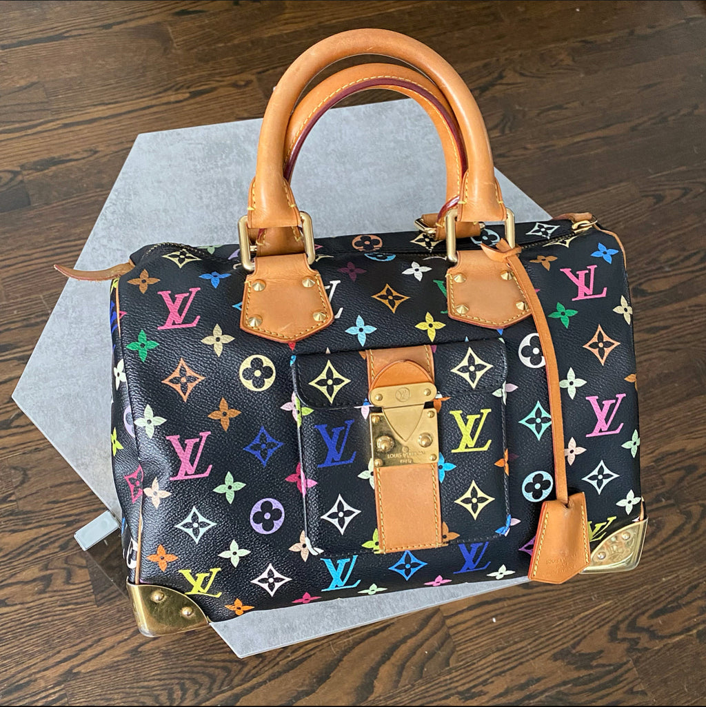 Louis Vuitton Monogram Multicolore Murakami Speedy 30 Black