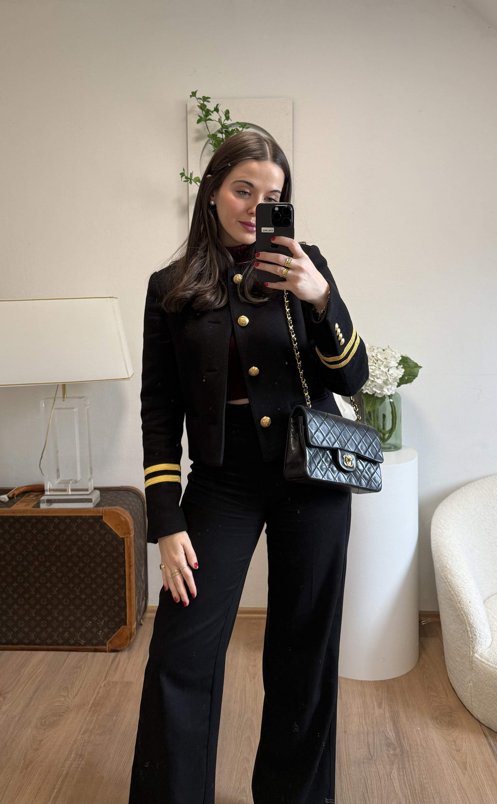 Chanel Vintage Classic Timeless Flap Bag Black Lambskin with 24K Gold Hardware (Rare)
