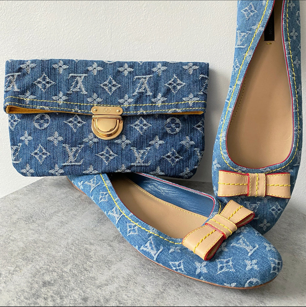 Louis Vuitton Vintage Monogram Denim Pochette Clutch