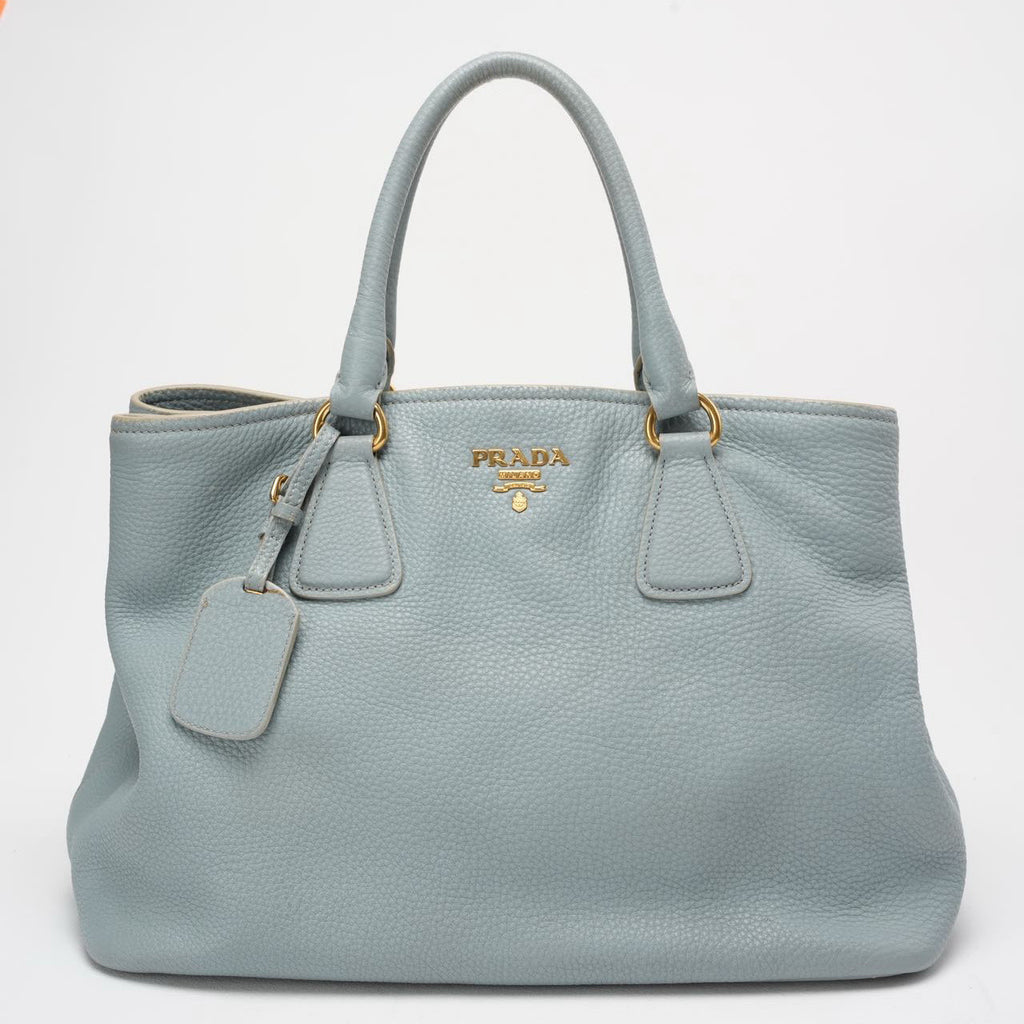 Prada Light Blue Saffiano Lux Leather Medium Galleria Tote