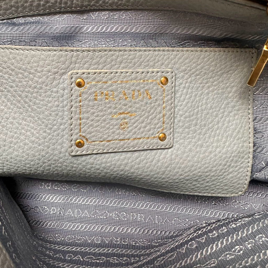 Prada Light Blue Saffiano Lux Leather Medium Galleria Tote