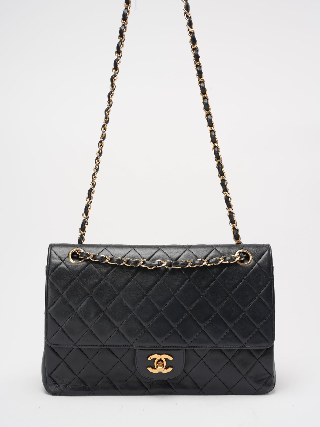 Chanel Vintage Black Timeless Classic Flap Bag 1990s