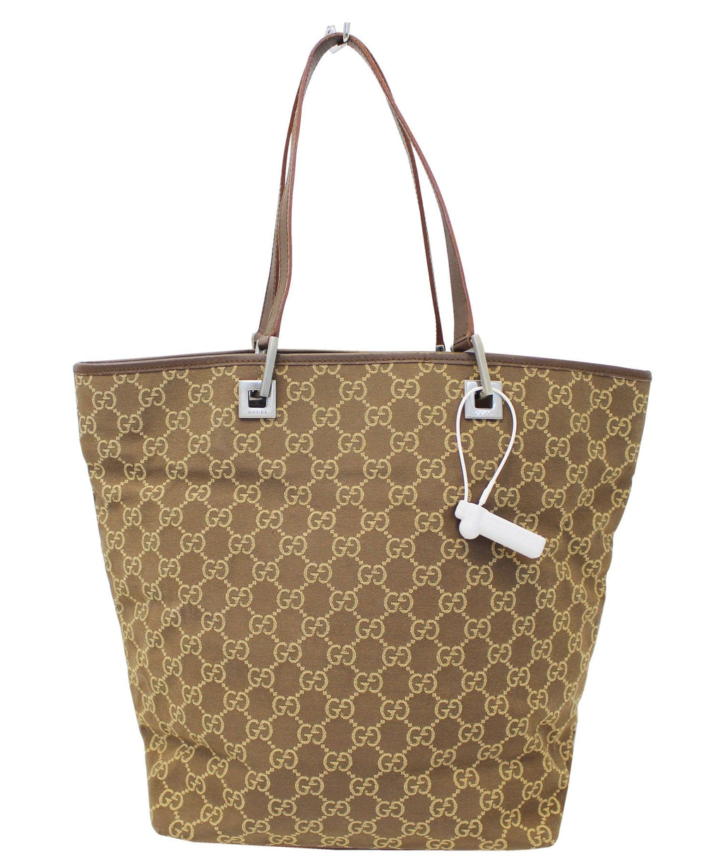 GUCCI Beige/Brown Monogram Canvas Tote Bag