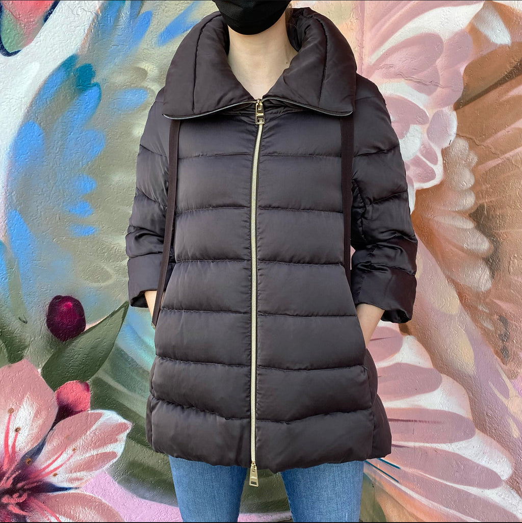 Herno Resort Brown Satin Down Puffer Coat - IT 40 / USA 4