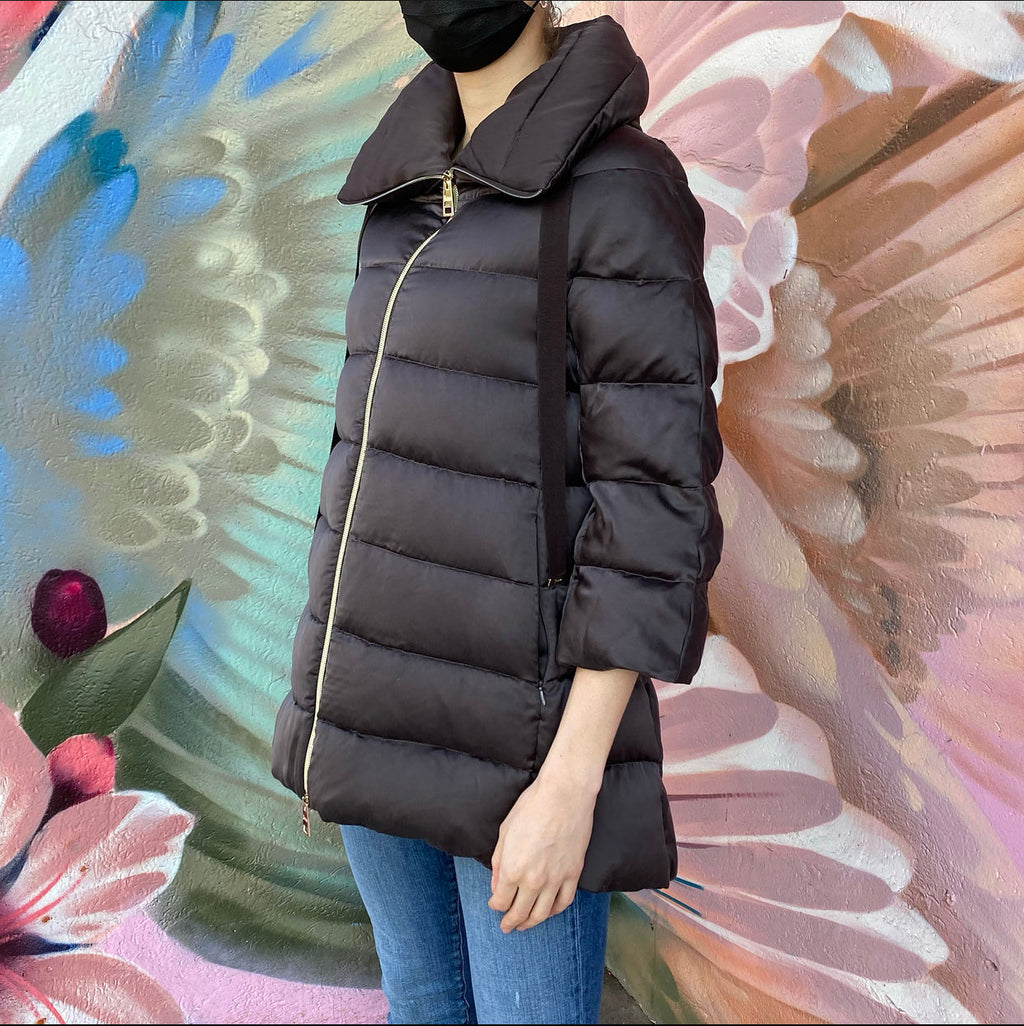 Herno Resort Brown Satin Down Puffer Coat - IT 40 / USA 4