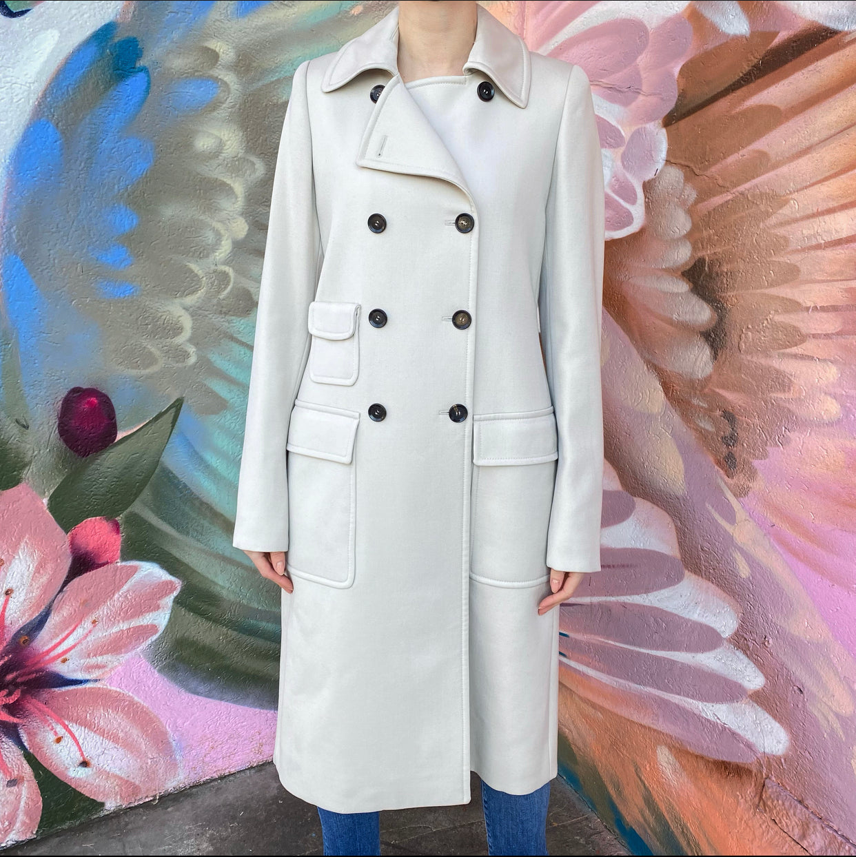 Gucci Light Beige Wool Long Coat - IT42 / USA 6