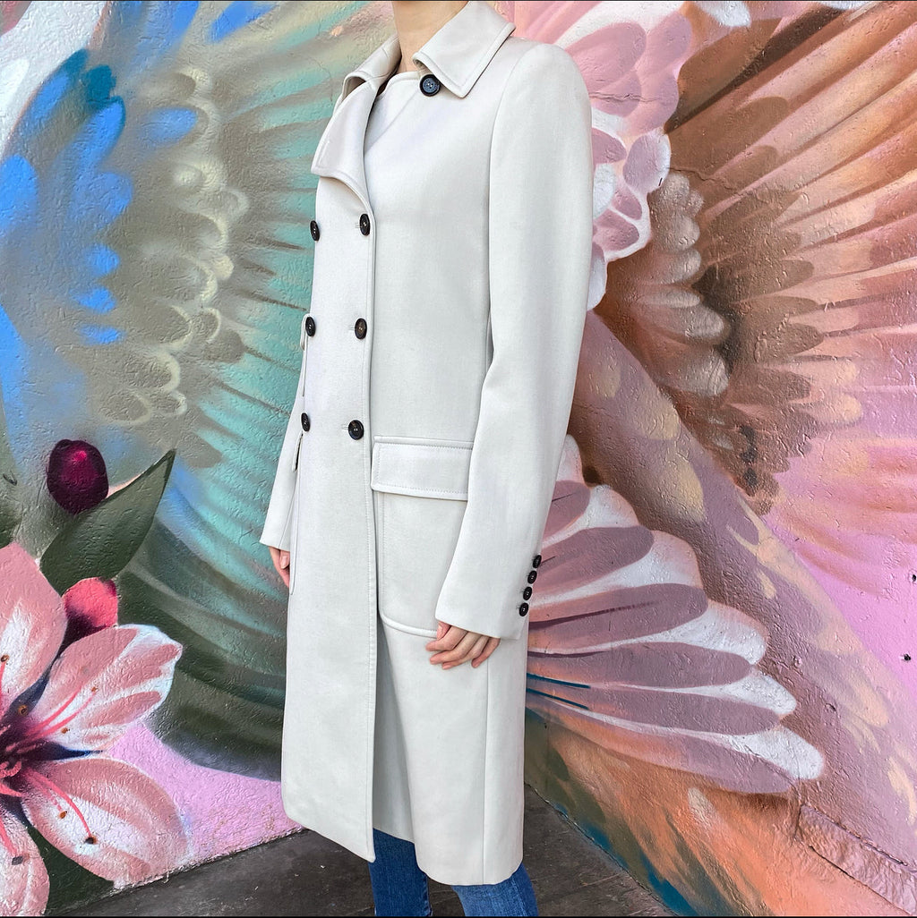 Gucci Light Beige Wool Long Coat - IT42 / USA 6