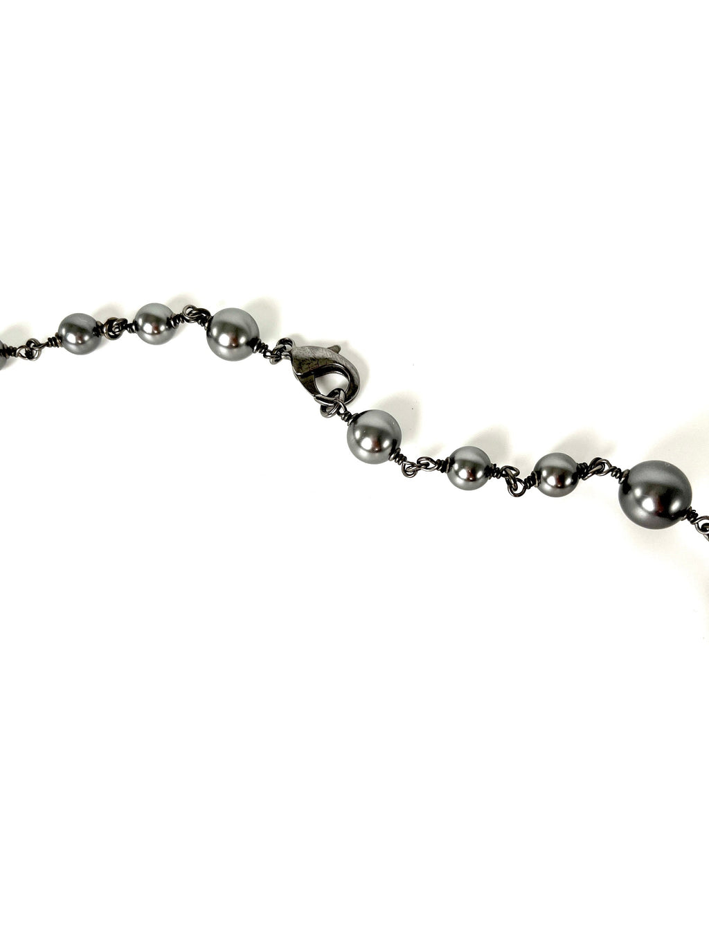 On layaway CHANEL Gray Faux Pearl Strass CC Station Long Necklace