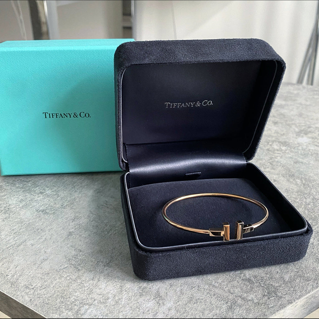 Tiffany & Co. 18k Rose Gold T Wire Bracelet