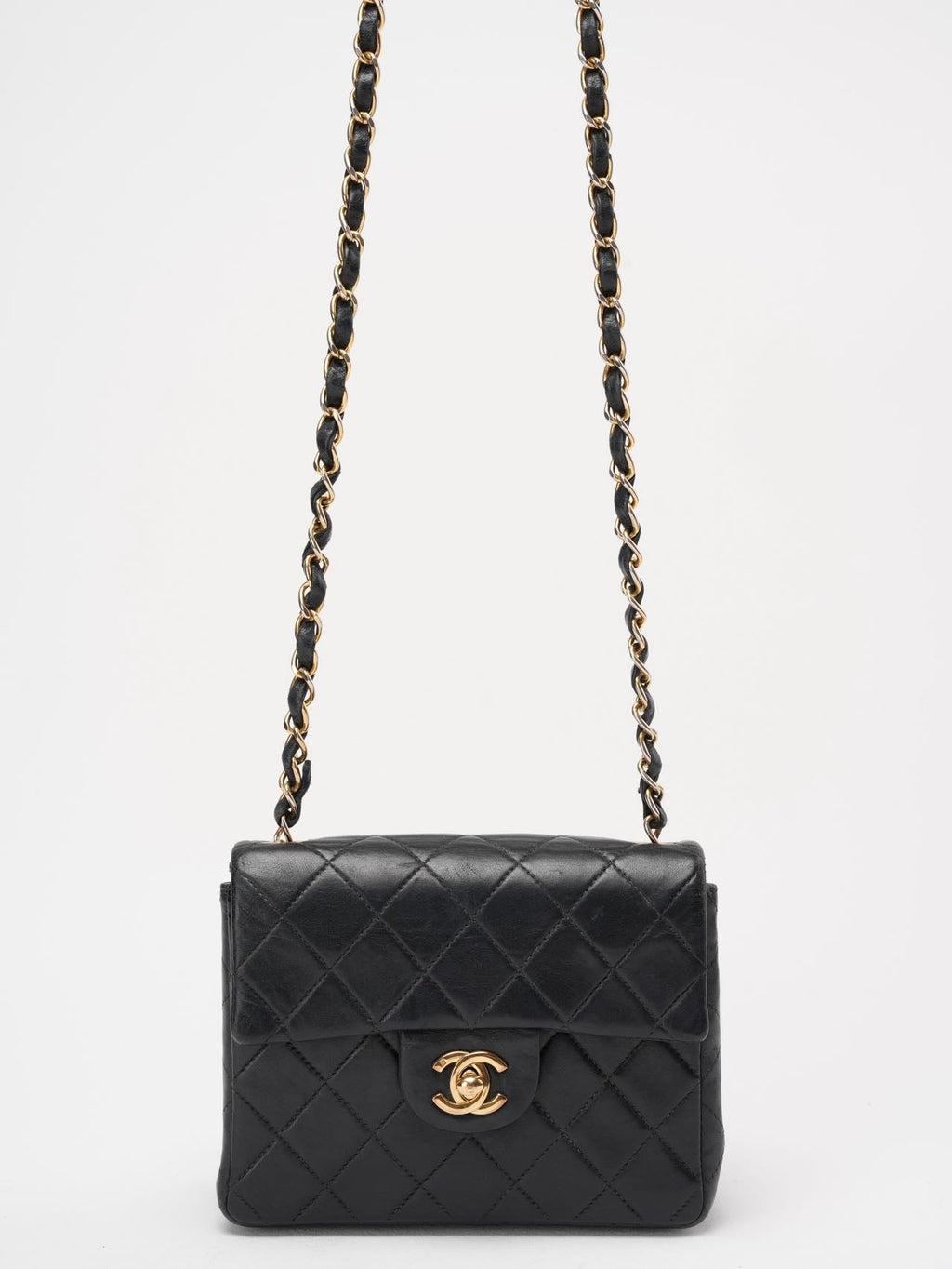 Chanel Black Vintage Mini Flap Square Bag 2000s