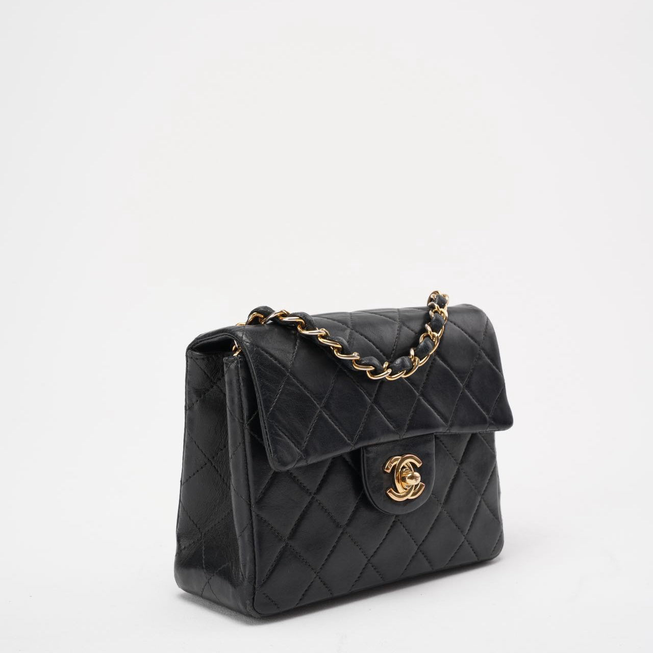 Chanel Black Vintage Mini Flap Square Bag 2000s
